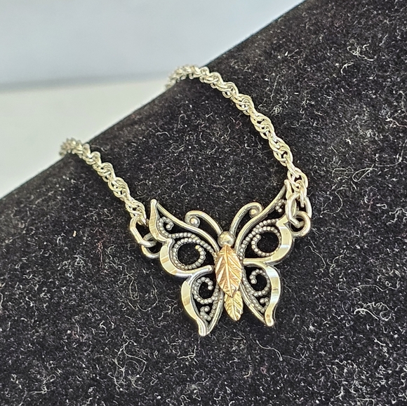 12K Butterfly Anklet Bracelet on 925 Chain - Picture 3 of 15